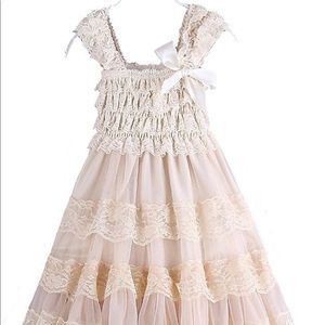 Flower Girl Lace Dresses, flower wreaths& baskets
